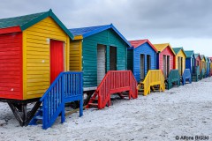 Farbenfrohe Strandhäuser