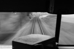 Aus dem hinteren Führerhaus der RB48 bei der Fahrt